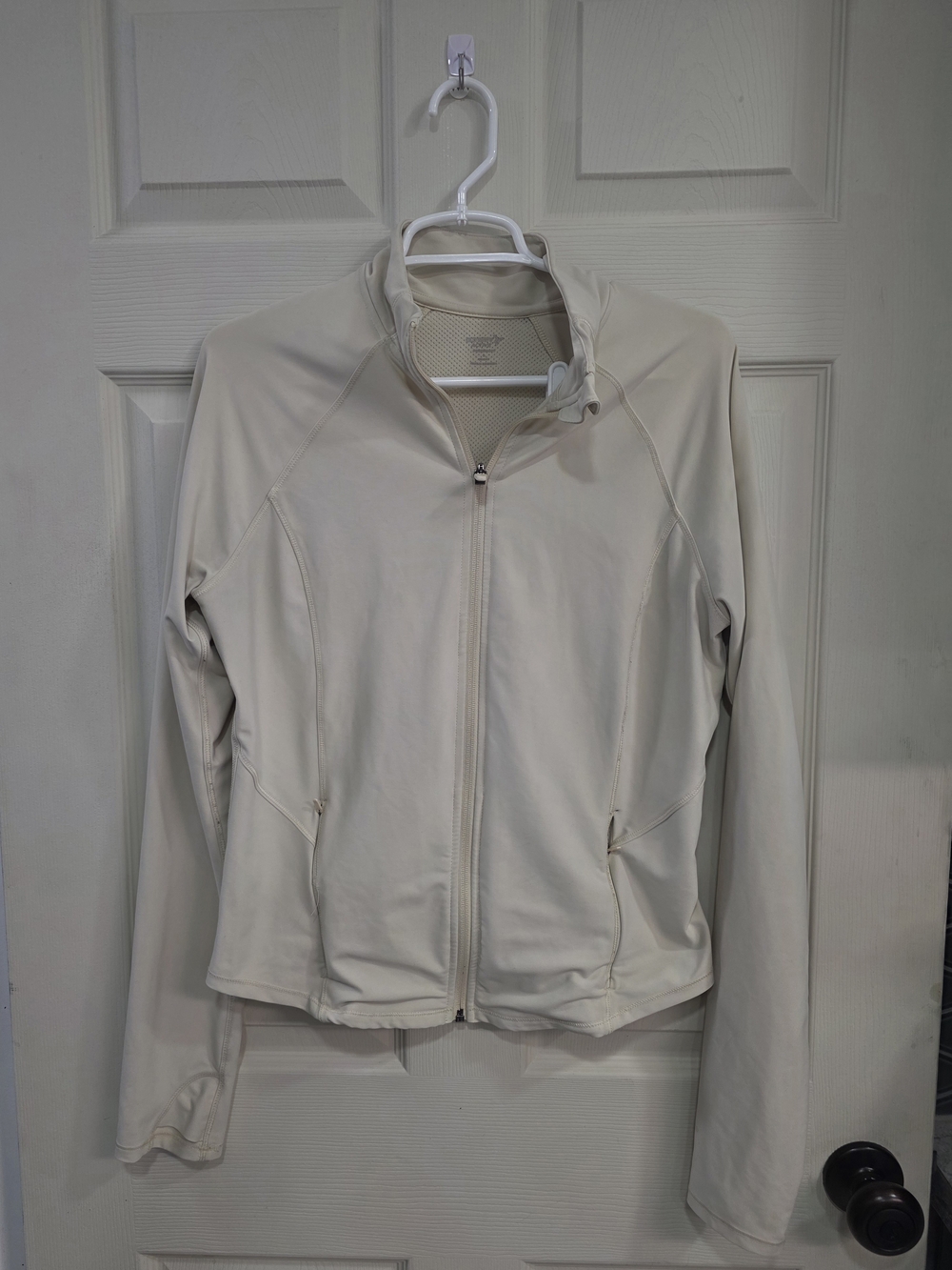 Old Navy Cream Full-Zip Athletic Jacket